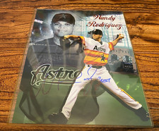 Wandy Rodriguez Houston Astros Signed 8x10 Photo w/ Top Loader AUTO 1980s TBTC