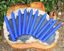 Lot of 10 x 6" Taper Spell Candles: BLUE (Pagan Wicca Altar Household)