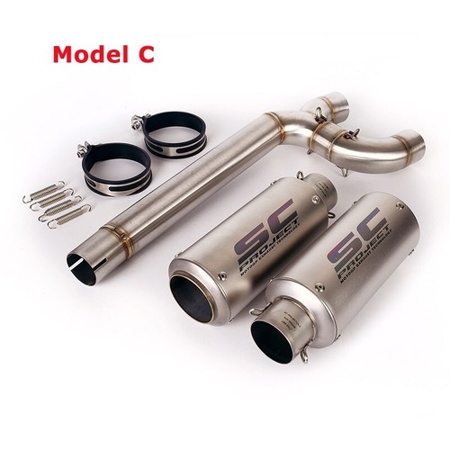 For Yamaha FZ6 2004-2011 Exhaust Link Pipe Black Muffler Tips Slip on System - Picture 9 of 10