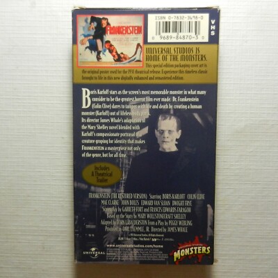 Frankenstein Dracula Mummy WolfMan VHS Classic Universal Monsters