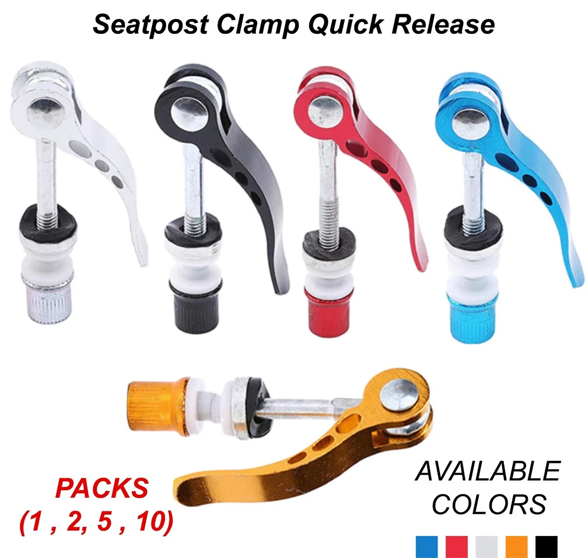 URPIZY Skewer Bolt Clip, Quick Release Seat Post Clamp, M6 x 45
