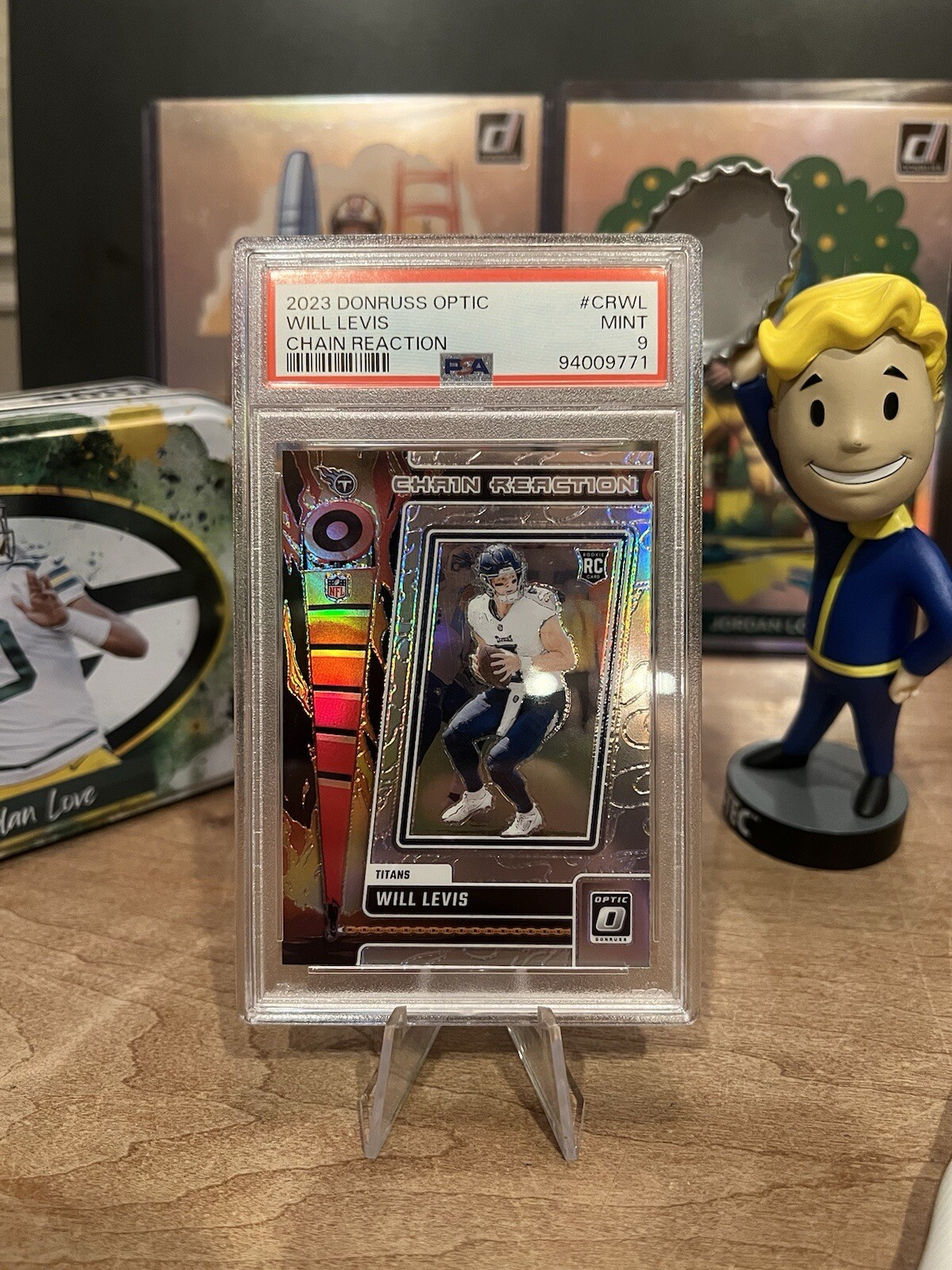 2023 Donruss Optic Will Levis Chain Reaction Rookie Card RC TITANS QB PSA-9