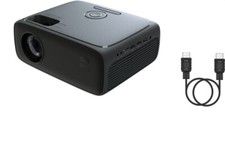 ONN Black HDMI 720P HD LCD Portable Home Theater Projector with 6' HDMI Cable