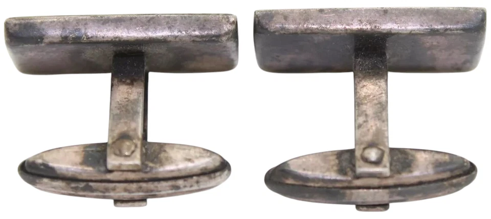 🖤 835er Silber Manschettenknöpfe Perlmutt Herren Schmuck 2,05 x 1,2 cm / 10,13g - Bild 3 von 4