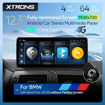 XTRONS QLB22X3UNL AUTORADIO GPS BMW X3 E83 Android 13 WiFi 4G CARPLAY AUTO 12.3''