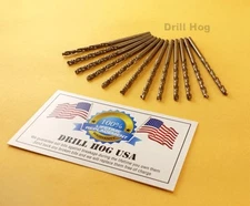 Drill Hog USA 3/16" Cobalt Drill Bits M42 Drill Bit 12 Pack Lifetime Warranty  