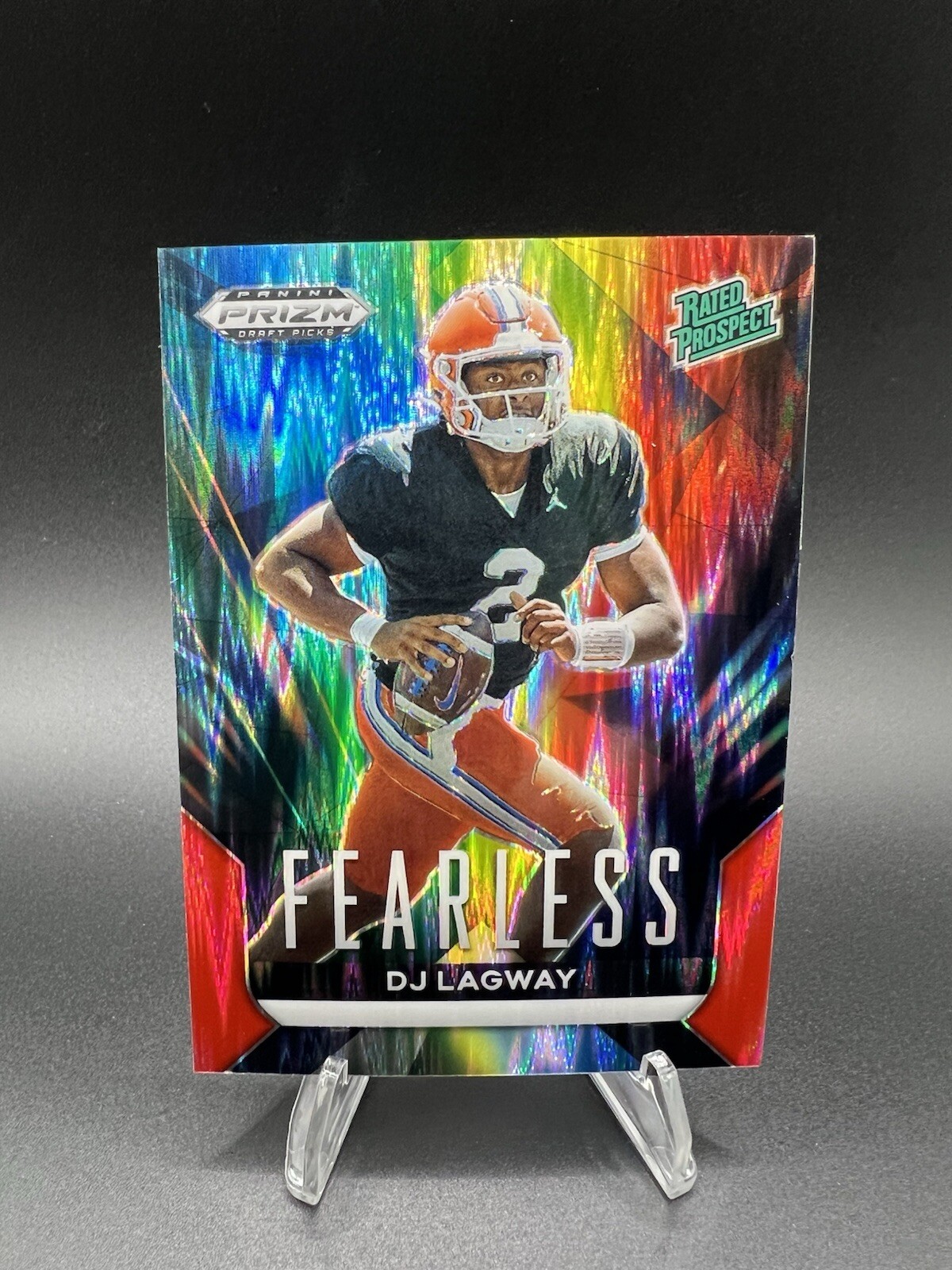 2024 Panini Prizm Draft Picks - DJ Lagway Red Flash Fearless /49 Rated Prospect