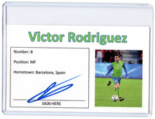 VICTOR RODRIGUEZ MLS Sounders Auto Autographed Signed 3x5 Index Card C