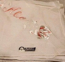 Berkshire Handkerchief Floral Switzerland Embroidered Vintage Hankie ALICE