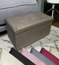 PUFF POUF CONTENITORE VELLUTO PANCA BAULE IMBOTTITO TRAPUNTATO ELEGANTE