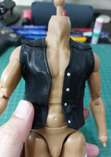 Handmade 1/6 The vest black look like leather...