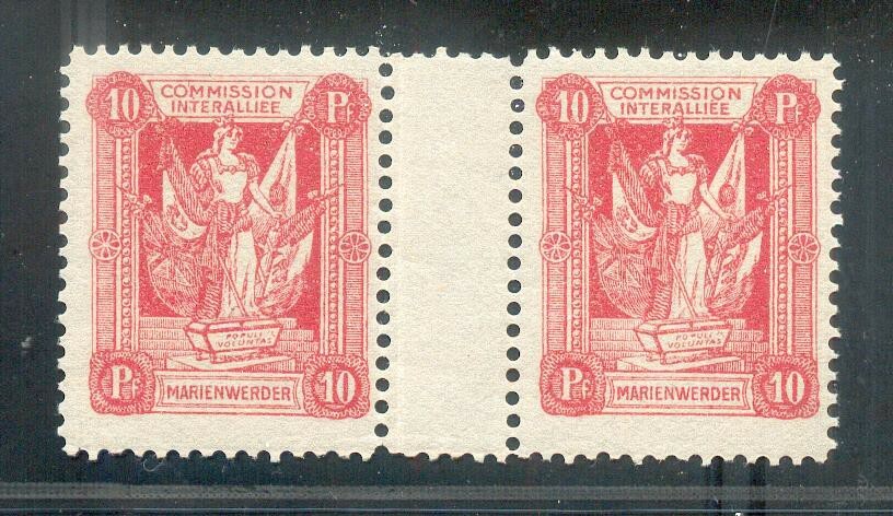 Marienwerder 2ZW Intermediate Pair** MNH Mint Never Hinged (E5000)
