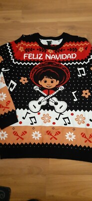 Disney Pixar Ugly Christmas Sweater COCO Feliz Navidad Size Medium