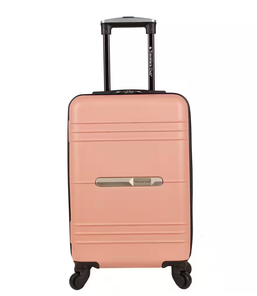 TCL Carry-On Luggage Rose Gold ABS Plastic Lockable Handle Side Spinner Wheels-image