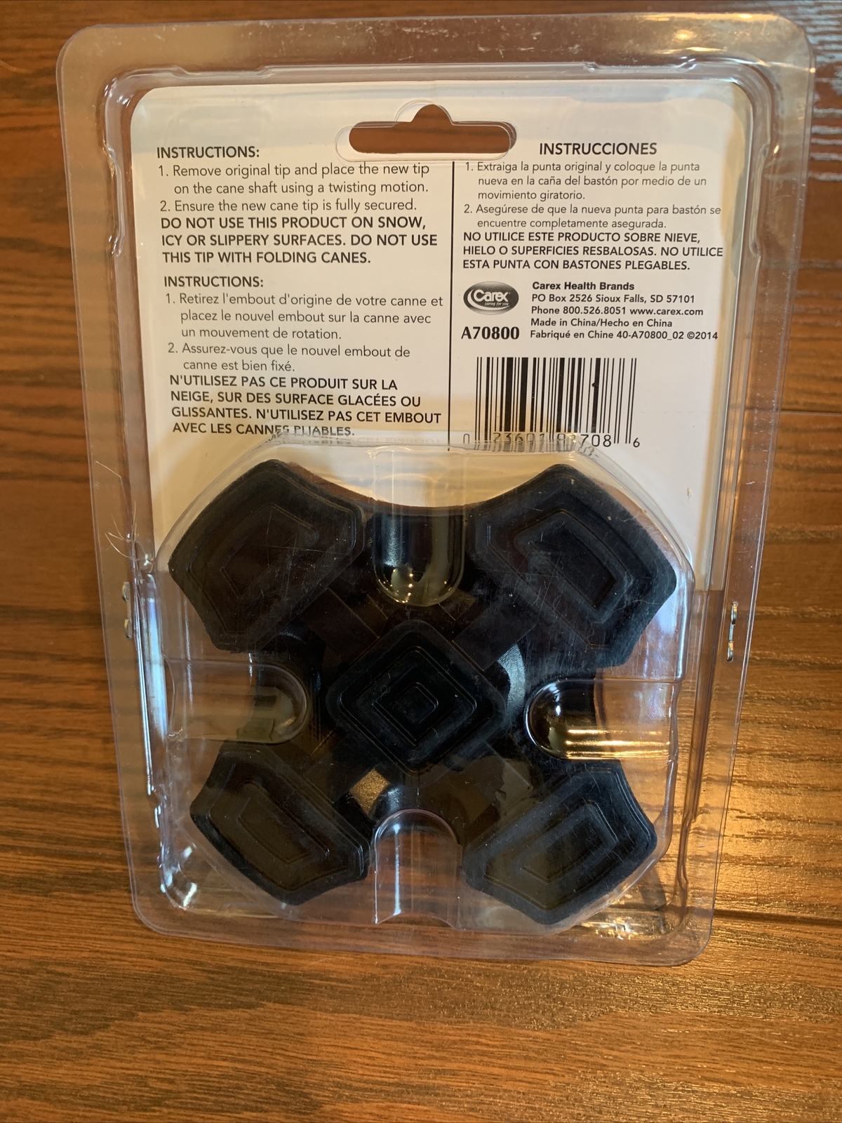 Carex Self Standing Cane Tip, Sturdy NonSlip Rubber, Stabilizing Four