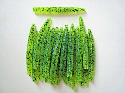 100 pk 4'' Senko Style - CHARTREUSE PEPPER - Soft Plastic Bass Worms SCENT SALT