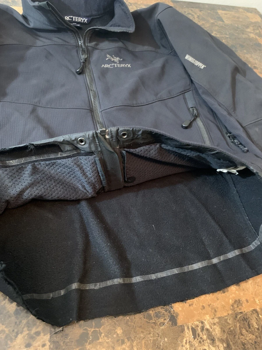 Men’s ARC'TERYX SIGMA-AR JACKET WINDSTOPPER SOFTSHELL Size L BLACK RARE