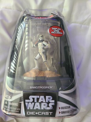 Star Wars Titanium Die Cast 2006 Sandtrooper With Display Case New!