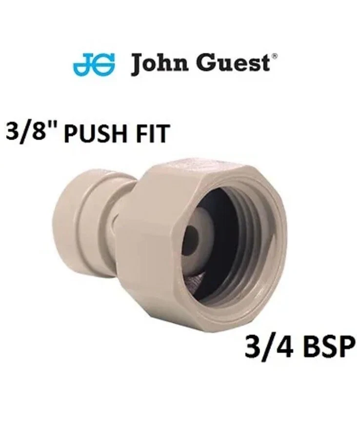 John Guest 3/4 BSP - 3/8" Push Fit Hahnanschluss, Ro Einheit, Kühlschrank Filter, Wasser