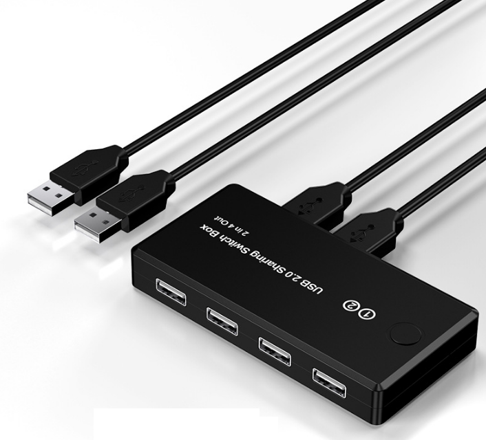 USB 2-in-4-out converter two computers share printer keyboard