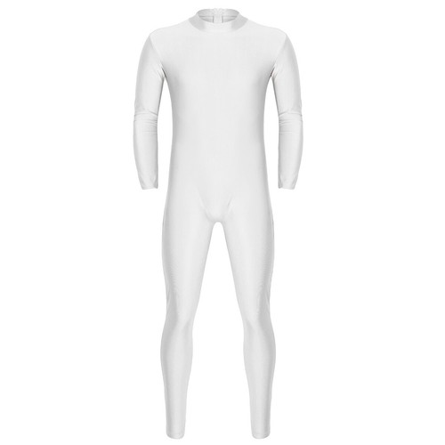 UK Men Spandex Turtleneck Bodysuit Full Body Jumpsuit Unitard Leotard Shapewear - Picture 18 of 50