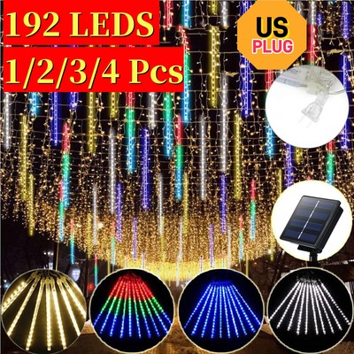 8 Tubes 192 LED Meteor Shower Rain Tree String Lights  Garden Party Xmas Outdoor