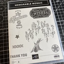 Stampin' Up Memorable Mosaic Cling Stamp Set Kindness Thank You Willow Leaves