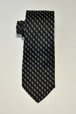 MICHAEL KORS 100% Silk Satin Tie Geometric Black Tiny Squires Made in USA