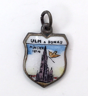 Ulm A Donau Munster Germany REU 800 Silver and Enamel Charm Vintage