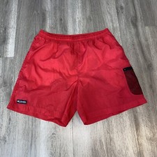 Vintage Men's Columbia Drawstring Packable Shorts Red Size M
