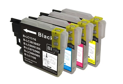 Pack De 4 Cartouches Compatibles LC985 Pour Imprimante Brother DCP-J515W - Couleurs, Neuf