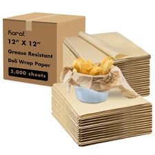 Karat 12" x 12" Deli Wrap / Paper Liner Sheets - Kraft - 5,000 ct, FW-DPS400