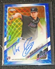 2021 Topps Chrome Trevor Rogers Auto #d/150 Blue Wave Refractor RC Rookie 