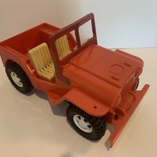 Vintage Japan Tin And Plastic Transitional Era Toy Jeep Maker Unknown Circa 1970