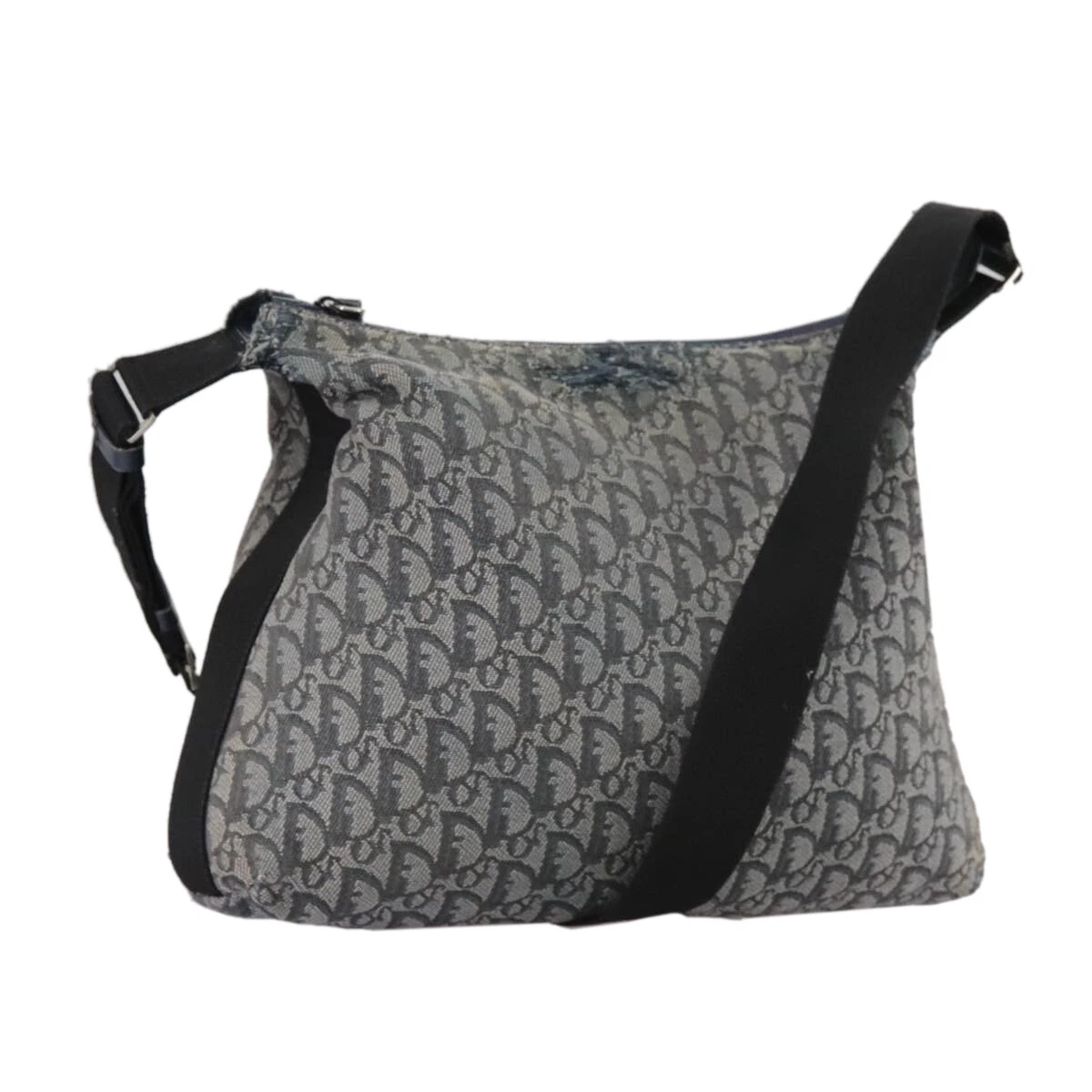 Sac bandoulière Christian Dior trotteur toile bleu marine authentique bs21536