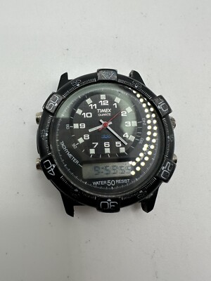 Timex RARE Black Project Analog Digital Watch L Cell Diver 42mm Vintage Quartz