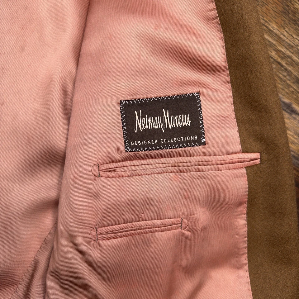 Blazer Neiman Marcus Cashmere 48R Marrón Diseñador Colecciones Abrigo Deportivo Foto 4 de 4