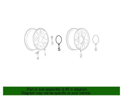 Tapa central cepillada para moldura de rueda genuina GM 2004-2006 Cadillac DTS Deville 09595547 Foto 2 de 2