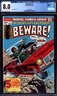 BEWARE! #2 MARVEL COMICS CGC 8.0 GRADED! BRONZE AGE HORROR TITLE
