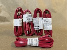  5 Red 4 ft USB Lightening Charging Cable Fast Sync Cord for iPhone iPad iPod