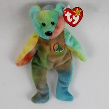 Rare 1996 Ty Beanie Baby Peace Bear with Tag Errors Retired Collectible