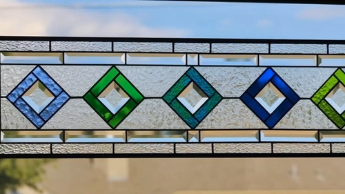 Buntglasscheibe, Riegel, Seitenlicht - 35,5 x 9,5 - Video 1 von 1