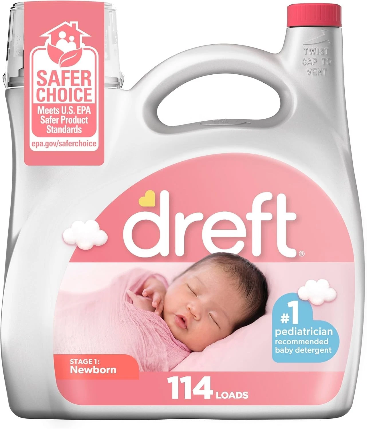 Dreft Stage 1: Newborn Baby Liquid Laundry Detergent, HE compatible, 150 Fl Oz
Opens in a new window
