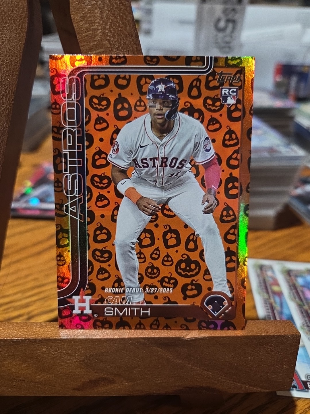 2025 Topps Update Holiday Jack O'Lantern Foil Cam Smith (#US45) Astros RC SP