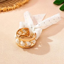 Braccialetto Fantasia IN Acciaio Doré. Con Un Foulard A di Peso Intrecciato