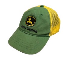 John Deere Toddler Cap Hat Green Yellow Mesh Snapback Adjustable Farm Trucker-