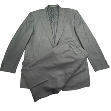 Ermenegildo Zegna Suit Mens 44R Gray Check Wool Silk 2 Piece 40x34 FLAW