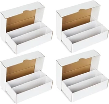 4-Pack Card Storage Box - Holds 2340, Ideal for Sports, Trading, Soccer & Basket