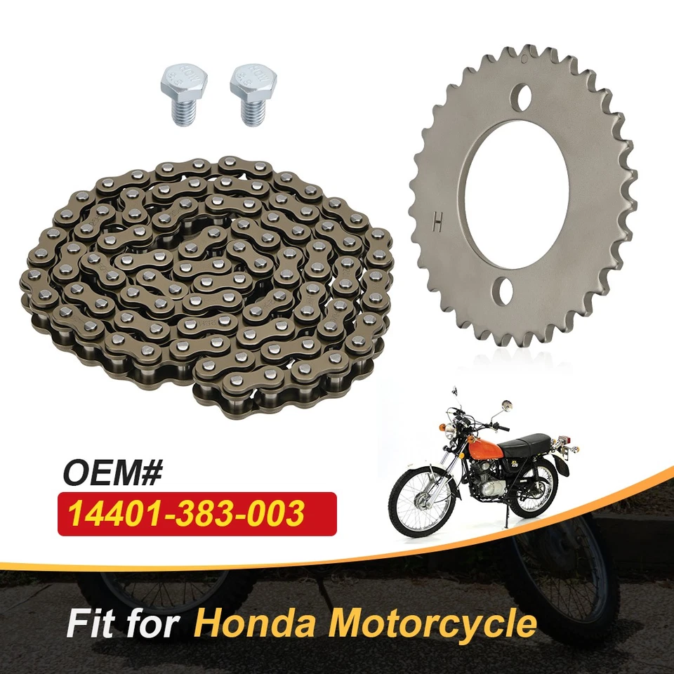 Cadena de leva de distribución con piñón 32T perno para Honda XL100 XL125 1976-1978 CT125 1977 Foto 3 de 4