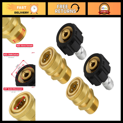 #ad Heavy Duty Quick Connect Pressure Washer Adapter Set M22 14mm to 3 8quot; Swivel $30.59
